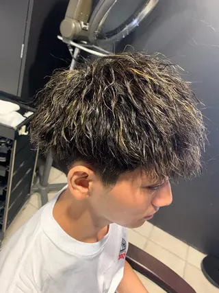 ショート メンズ メンズパーマ/難波/ 心斎橋　室園亮佑のヘアスタイル