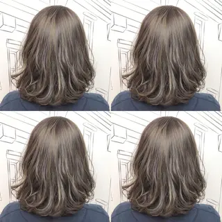 ミディアム カラー TOMOKA 艶髪/透明感カラーのヘアスタイル