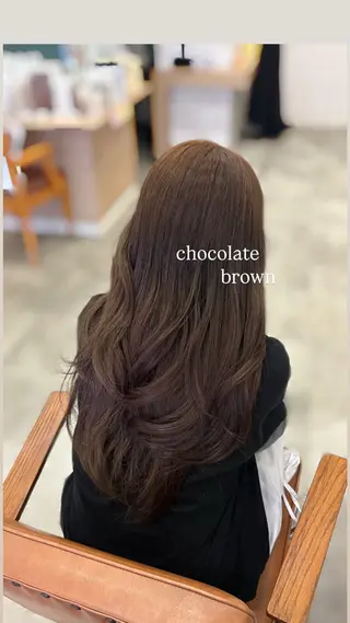 ロング チョコカラー🤎 韓国風/MIHOのヘアスタイル
