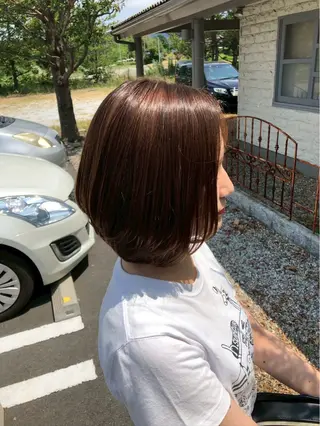 ミディアム ルプラボウ/ぴーす/ 縮毛矯正のヘアスタイル