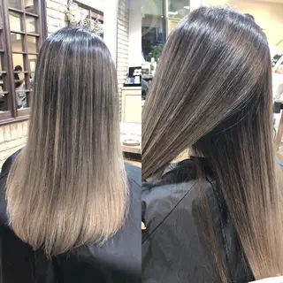 セミロング カラー 服部 樹季のヘアスタイル