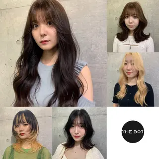 セミロング ヘアアレンジ THE./ブリーチ 透感カラー/髪質改善のヘアスタイル