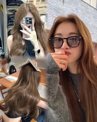 ロング カラー 韓国風ハッシュカット 似合わせレイヤー池袋のヘアスタイル