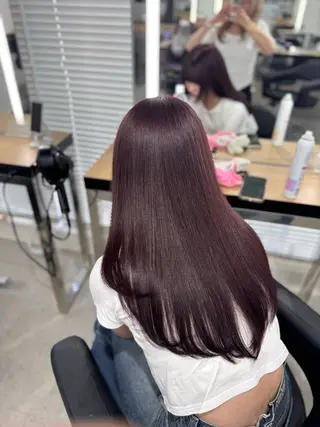 セミロング カラー ヘアアレンジ 🤍淡色ピンク&ラベ ンダーYUKI🤍のヘアスタイル