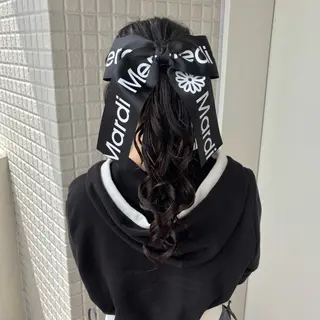 ヘアアレンジ 艶感カラー/オリーブ アレンジ：♡のヘアスタイル