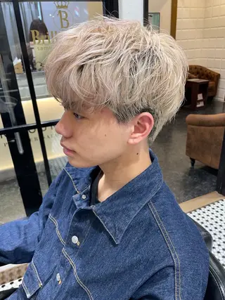 ミディアム カラー メンズ 有田 波人のヘアスタイル