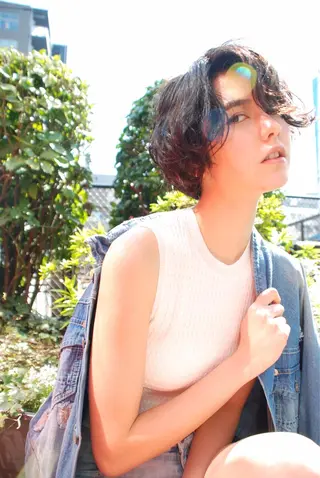 ショート パーマ 菅野 恵のヘアスタイル