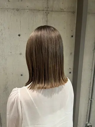 ミディアム カラー ヘアアレンジ ボブ×艶カラー 特化・リクト💥のヘアスタイル