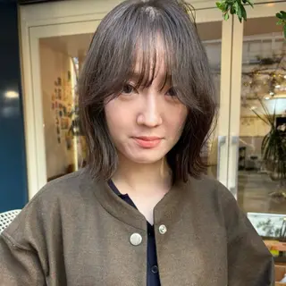 ミディアム カラー ヘアアレンジ メンズ キッズ デザインパーマ メンズカット 郁美のヘアスタイル