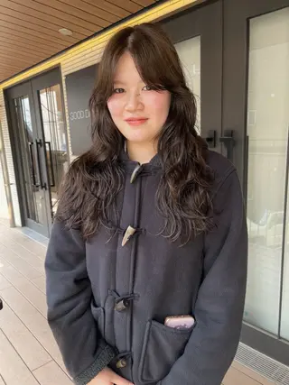 ロング パーマ 暖色/パーマ 🌼クニトウメイのヘアスタイル