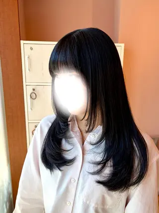 ロング カラー ·.⟡ 福田 彩乃 透明感カラー🪄🩵のヘアスタイル
