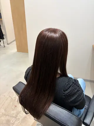 ロング omaフクダ 縮毛矯正/艶髪カラーのヘアスタイル