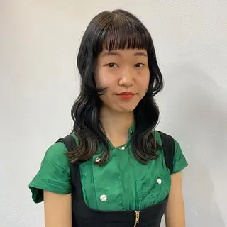 セミロング 田口 樹理のヘアスタイル