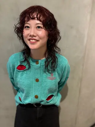 セミロング カラー パーマ 優作 〜圧倒的信頼〜のヘアスタイル
