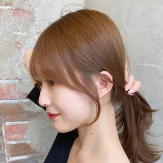 ミディアム カラー 顔まわりカット🌟 くびれヘア/寺門遥輝のヘアスタイル