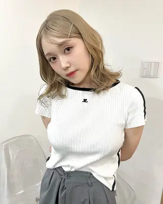 ミディアム カラー エクステモデル募集 💗大阪梅田/川上のヘアスタイル