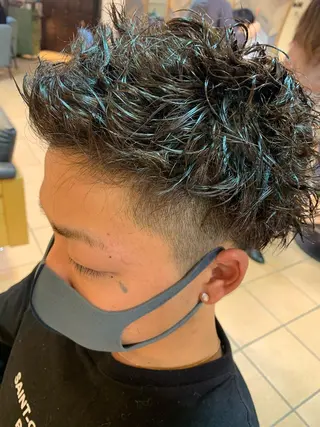 パーマ メンズ ハイトーンカラー🩵 耳ツボジュエリー👂のその他イメージ