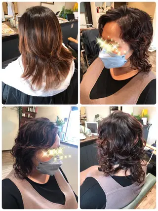 ミディアム カラー パーマ Ray hair 春日部のヘアスタイル