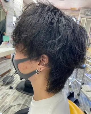 ミディアム パーマ メンズ 大坪 拓斗のヘアスタイル