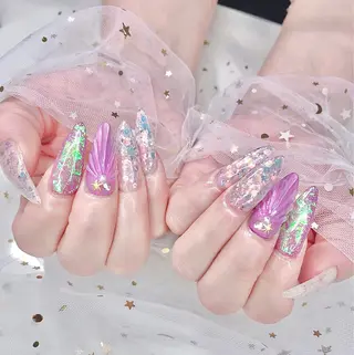 ネイル I-nailロング /ワンホン/キラキラのネイルデザイン