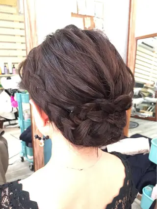 セミロング カラー パーマ ヘアアレンジ キッズ 早朝✨ヘアセット 着付け/清水玲歌のヘアスタイル