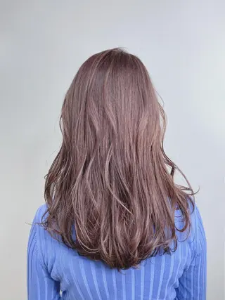 ロング カラー ヘアアレンジ フェザーパーマ/ ダブルカラー/藤田のヘアスタイル