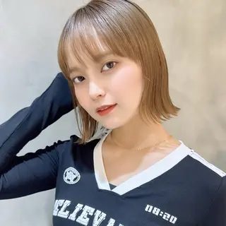 ショート レイヤー/韓国/ボブ 縮毛矯正/畠中ケントのヘアスタイル