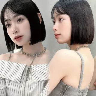 ショート ボブ/縮毛矯正/レイ ヤー♡Natsukiのヘアスタイル