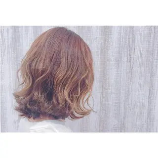 ミディアム カラー 透明感♡︎♡︎ 佐々木早苗のヘアスタイル