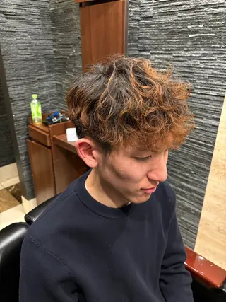 ショート パーマ メンズ ほり たつみのヘアスタイル