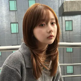 ロング カラー 透明感カラー✨🩵 韓国ヘアkanatoのヘアスタイル