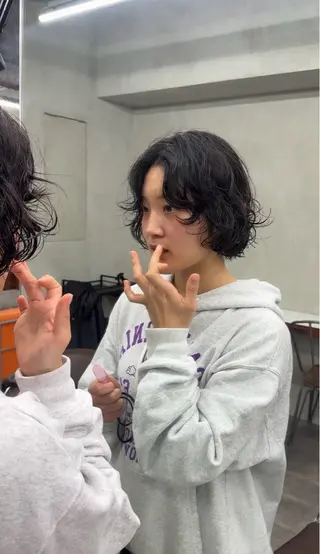 ショート パーマ カラー/パーマ/ 鎌田健/渋谷のヘアスタイル