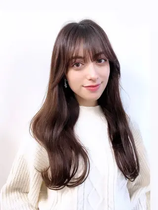 ロング カラー パーマ ヘアアレンジ メンズ キッズ ネイル マツエク・マツパ アイブロウ 韓国風×透明感カラー 髪質改善オタベシンヤのヘアスタイル