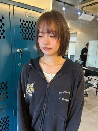 ショート カラー 韓国ボブ/レイヤー ボブ/ EMIRIのヘアスタイル