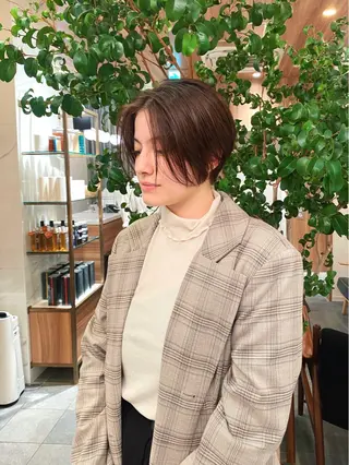 ショート カラー パーマ 🍃服部 雅哉🍃銀座◎のヘアスタイル