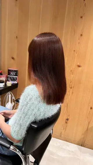 セミロング カラー スキバサミを使わない カット🌼唯🌼のヘアスタイル