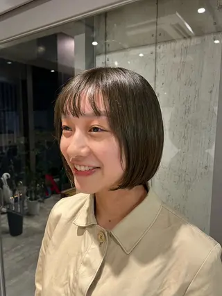 ミディアム カラー ヘアアレンジ ボブ×艶カラー 特化・リクト💥のヘアスタイル