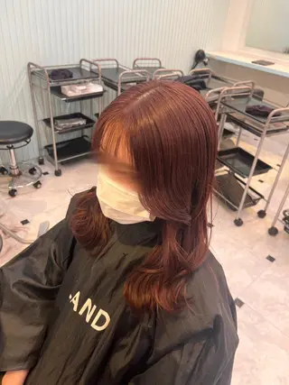 ミディアム カラー ヘアアレンジ 🇰🇷韓流暖色ヘア 🍒saaya🍒のヘアスタイル