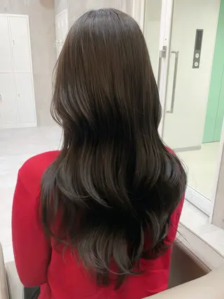 ロング カラー ヘアアレンジ 赤み消し🫧韓国ヘア 🫧藤岡誠也のヘアスタイル
