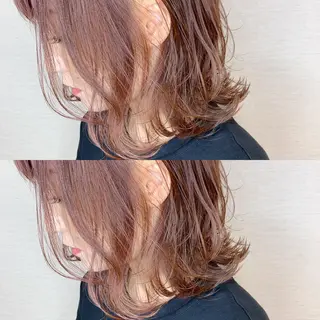 ミディアム カラー 韓国レイヤーカット/ ダブルカラーのヘアスタイル