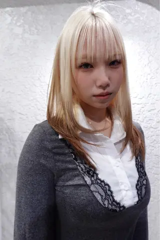 ロング 表参道ハイトーン 韓国ヘア長田雄希のヘアスタイル