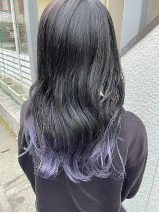 ミディアム カラー インナーカラー 推し ブリーチ  髪質改善のヘアスタイル