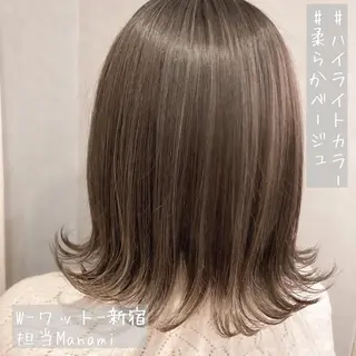 ミディアム カラー パーマ ヘアアレンジ メンズ キッズ ネイル マツエク・マツパ 新宿駅近♡友達とOK 🦋W -ワット -のヘアスタイル