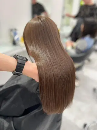 ロング カラー 透明感♡やわらかブラ ウンヘア♡銀座美容室のヘアスタイル