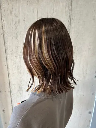 ミディアム カラー ヘアアレンジ ボブ×艶カラー 特化・リクト💥のヘアスタイル