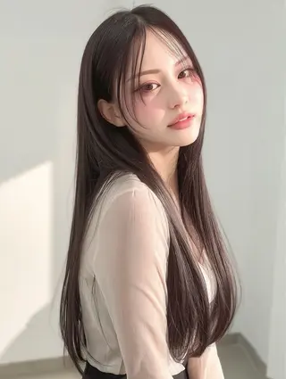 ロング カラー 林 朱里のヘアスタイル