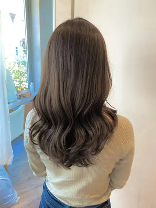 ロング カラー 顔まわりカット🌟 くびれヘア/寺門遥輝のヘアスタイル