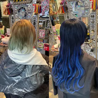 ショート カラー ヘアアレンジ 🌈派手髪エクステ ブレイズ🌈ひろとのヘアスタイル