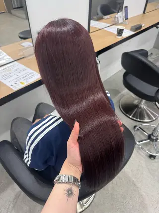 ロング カラー 暗髪🩶ラベンダー/ ブルー/ユウナ🤍のヘアスタイル