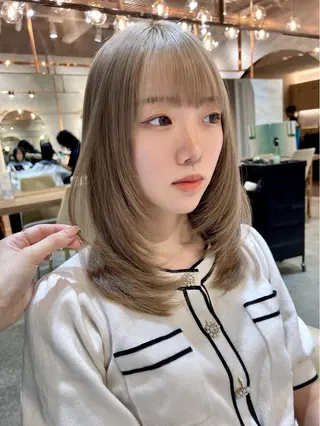 ミディアム 韓国ヘア♡おくれ毛♡ ボブ♡sayakaのヘアスタイル